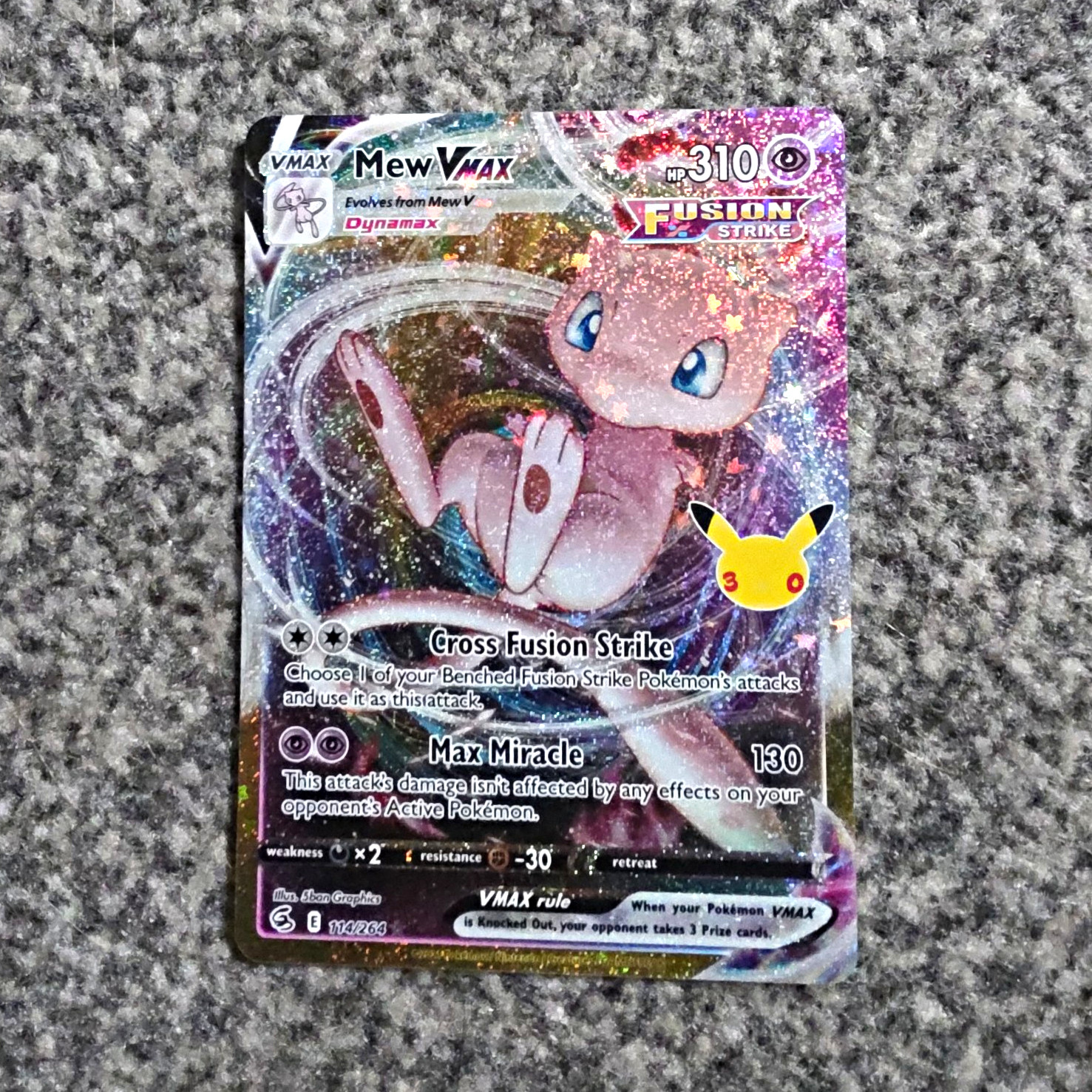 Pokémon TCG Mew VMAX 114/264 30th Anniversary NM+