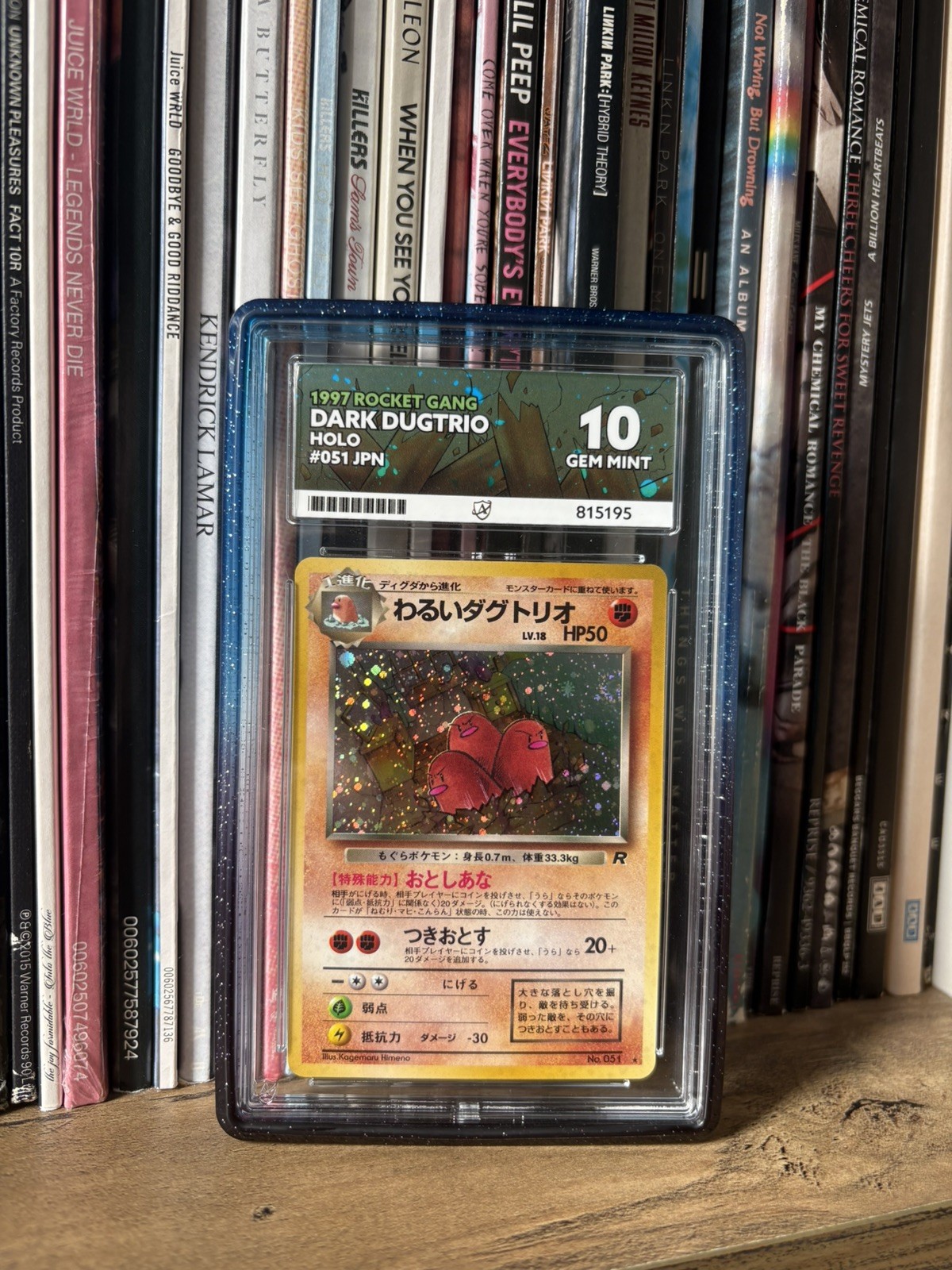 Pop 3 1997 Vintage Dark Dugtrio 051 Holo Rocket Gang - ACE 10 - 🇯🇵 SWIRL Pop 3 1997 Vintage Dark Dugtrio 051 Holo Rocket Gang - ACE 10 - 🇯🇵 SWIRL