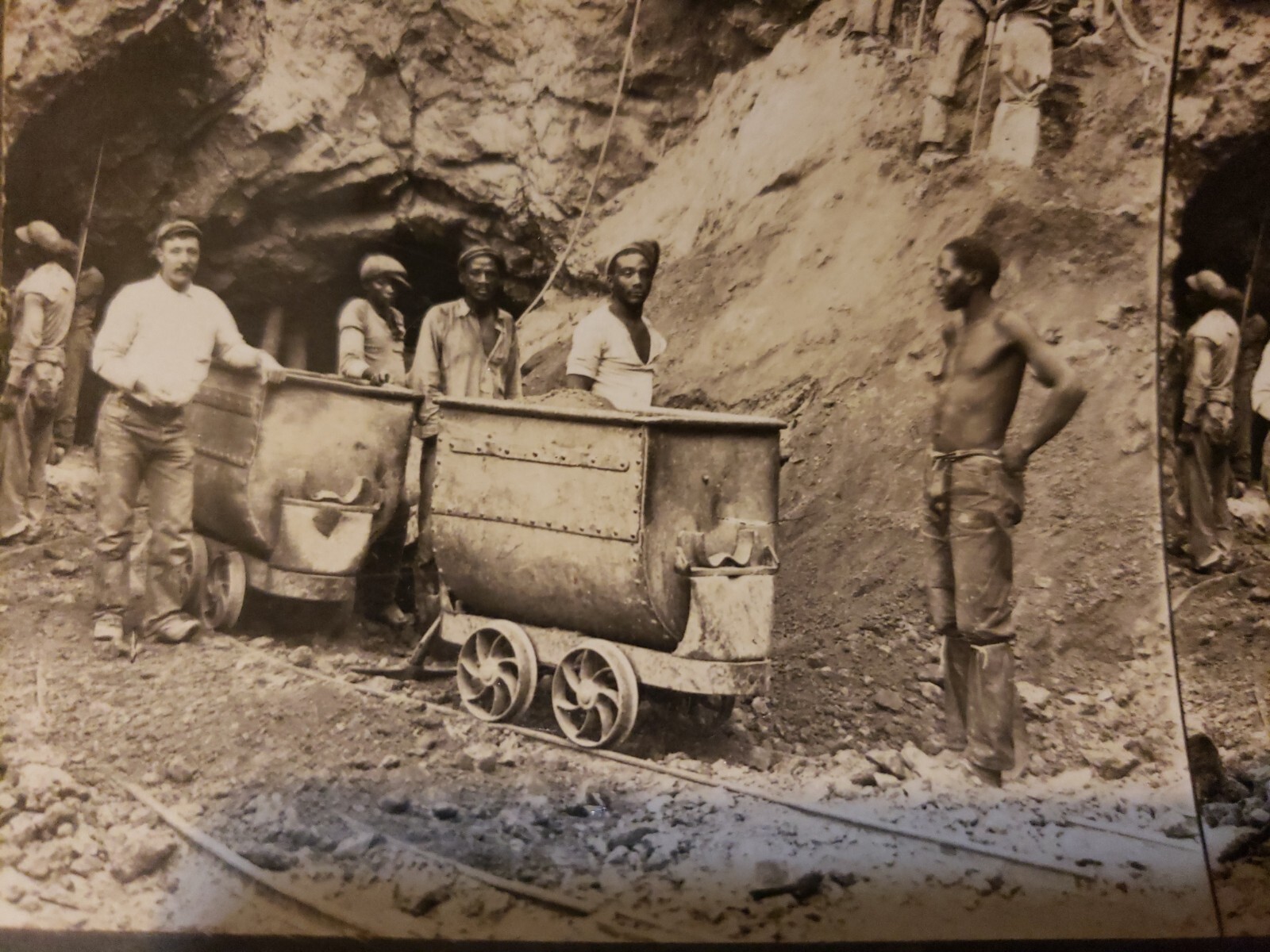 Stereoview  View Real Photo Diamond Mining Kimberley South Africa Antique