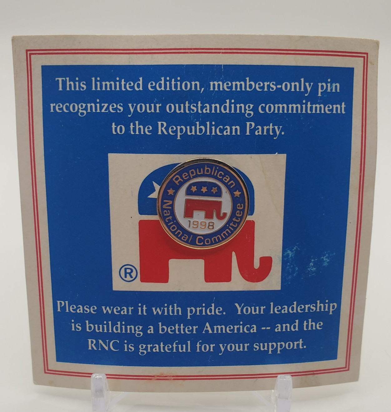 Vintage Limited Edition Lapel Pin Republican National Convention 1998