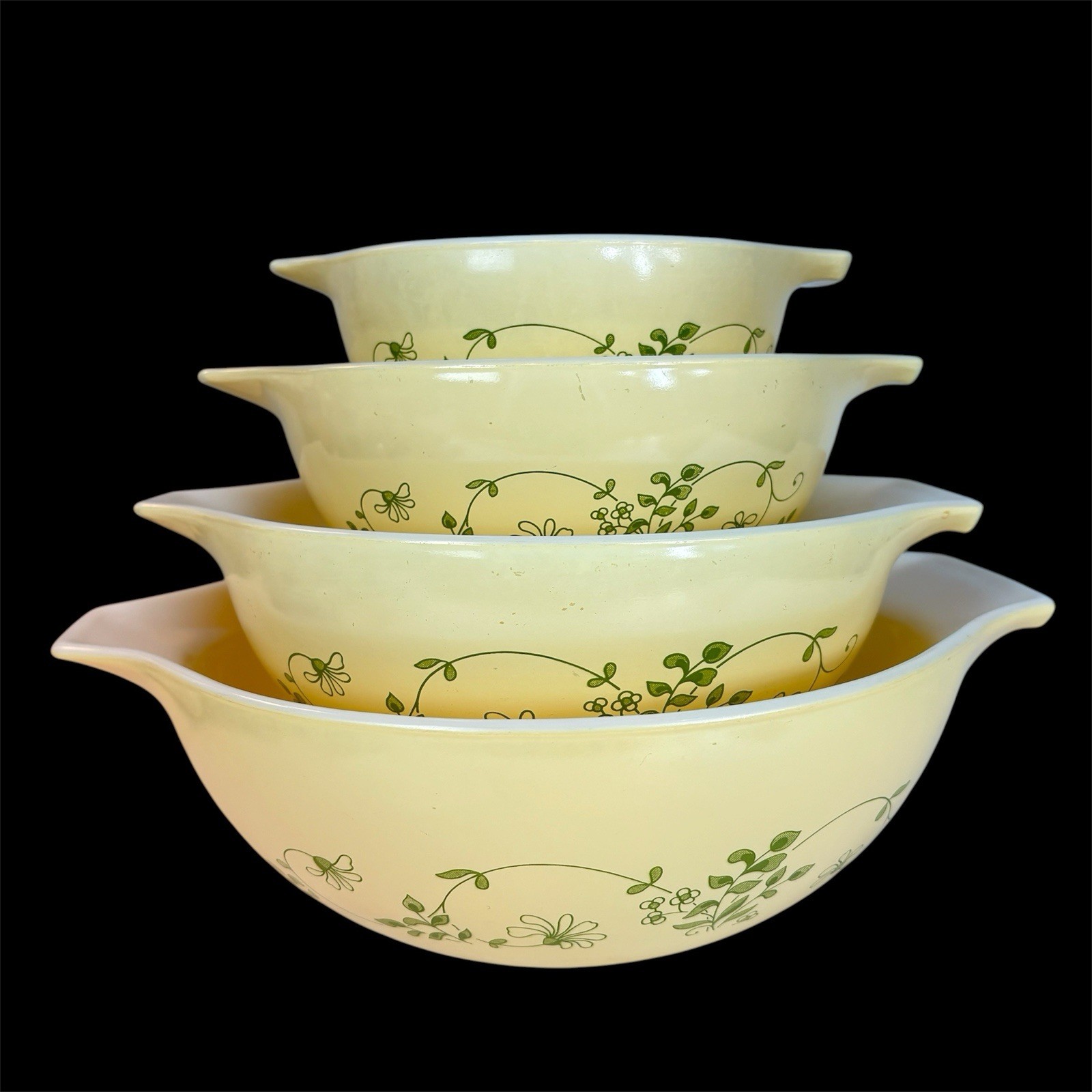 PYREX Shenandoah Cinderella Mixing Bowl Set of 4 Bowls #444, 443, 442, 441