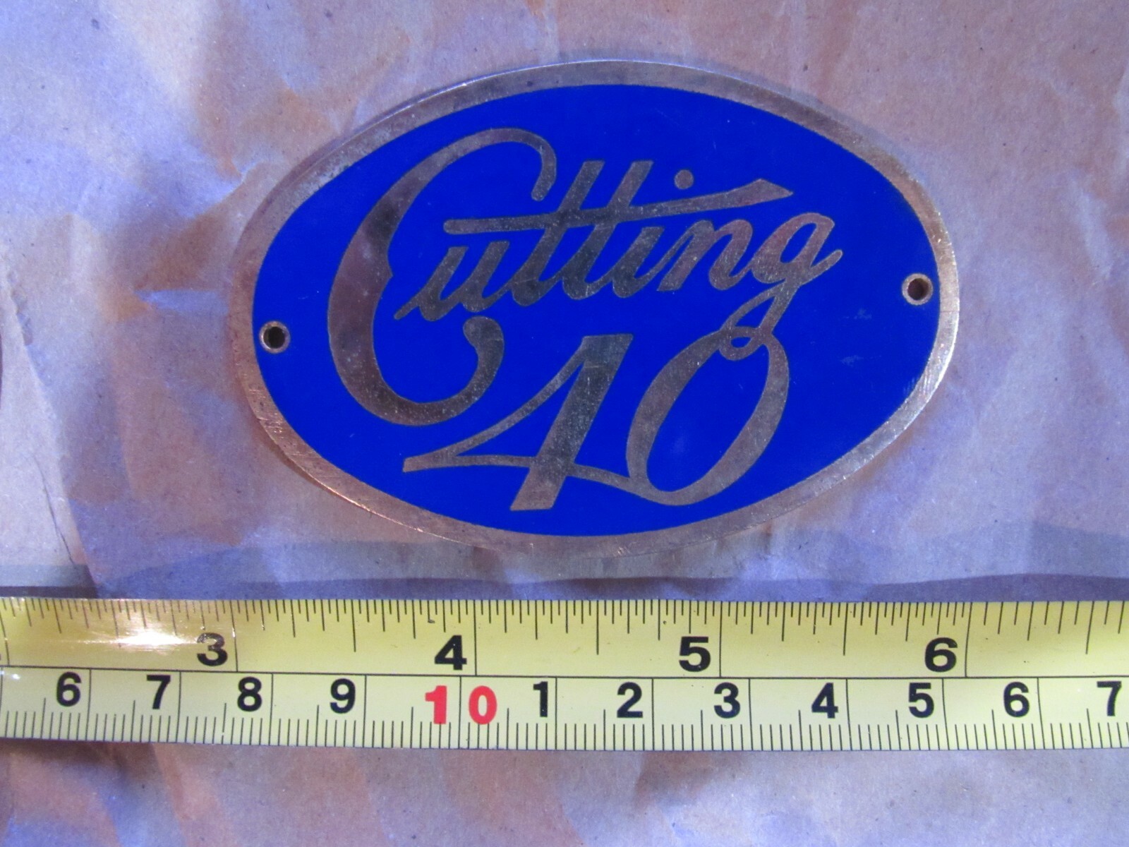 1911-12 Cutting Car Company 40 Rare Blue Vintage Radiator Emblem Badge 1911-12 Cutting Car Company 40 Rare Blue Vintage Radiator Emblem Badge