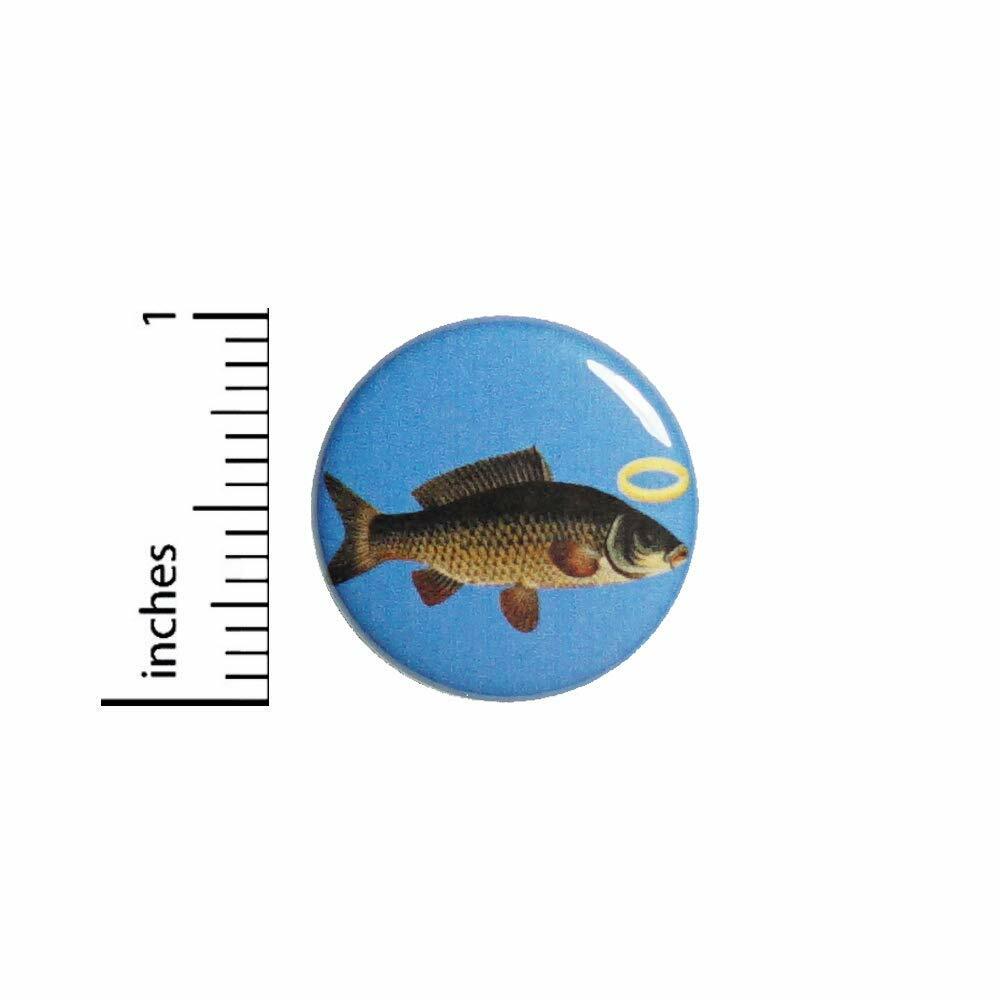 Vintage 80s 90s Style Pin Button Holy Carp Crap Funny Sarcastic Button 1