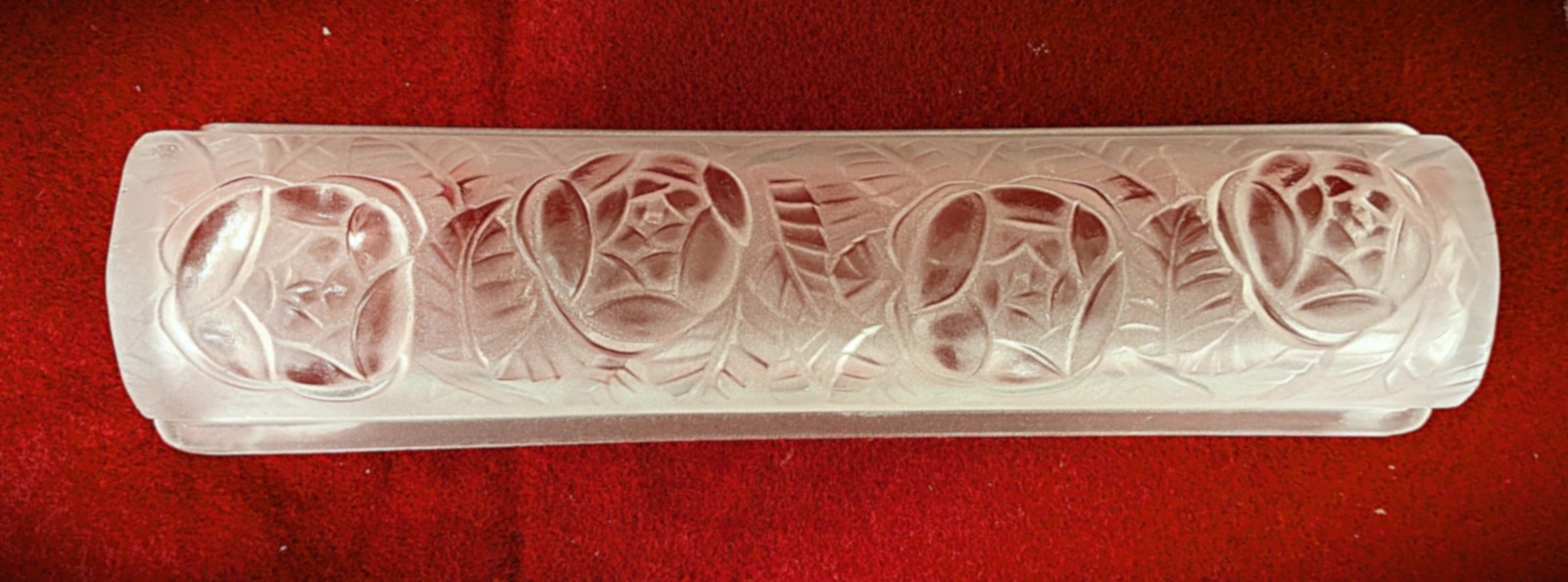 Vintage Degue French Art Deco  Frosted Molded Floral Glass Slip Shade #1
