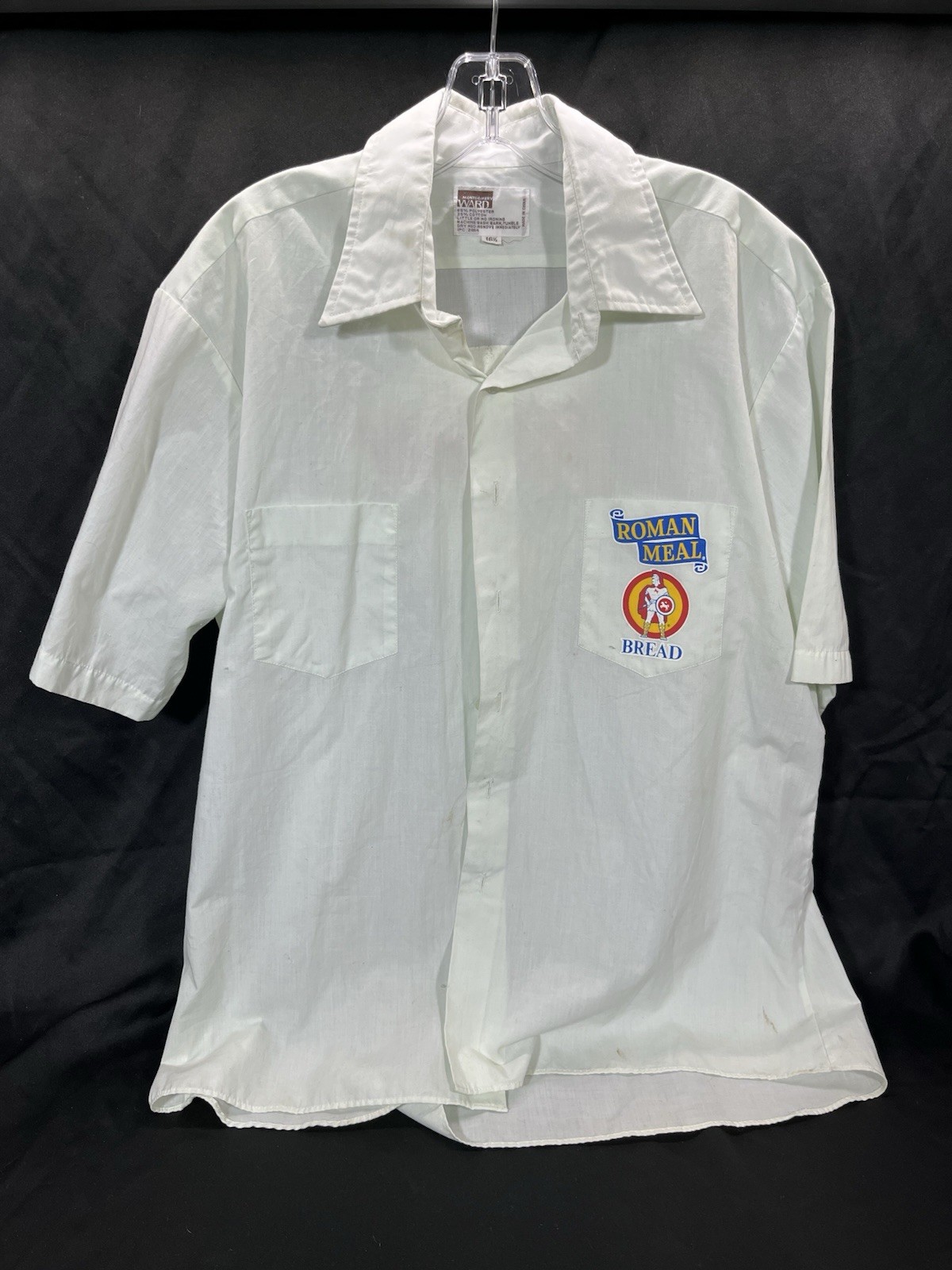 Vintage Bunny Enriched Bread Work Shirt Uniform Roman Meal Size 16 1/2 90's Vintage Bunny Enriched Bread Work Shirt Uniform Roman Meal Size 16 1/2 90's