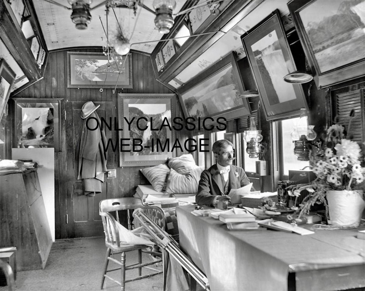 1902 RAILROAD TRAIN DETROIT CO. CAR FRAMED ART 8x10 PHOTO William Henry Jackson
