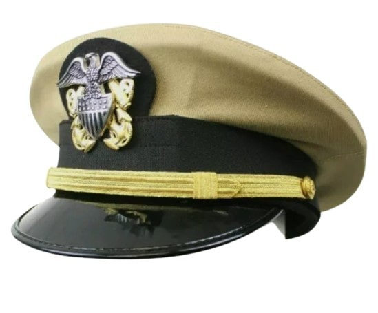 NEW US NAVY OFFICER reproduction PEAKED CAP AND BADGE