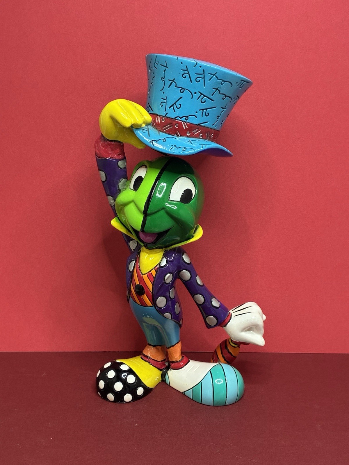 Disney ROMERO BRITTO Jiminy Cricket 7” Figurine (Read) Disney ROMERO BRITTO Jiminy Cricket 7” Figurine (Read)