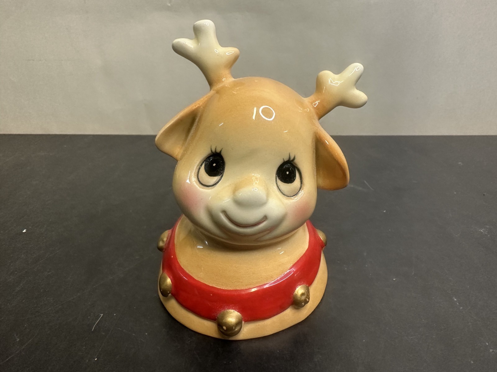  VTG Artmark Originals Reindeer Christmas Bell Japan Ceramic 