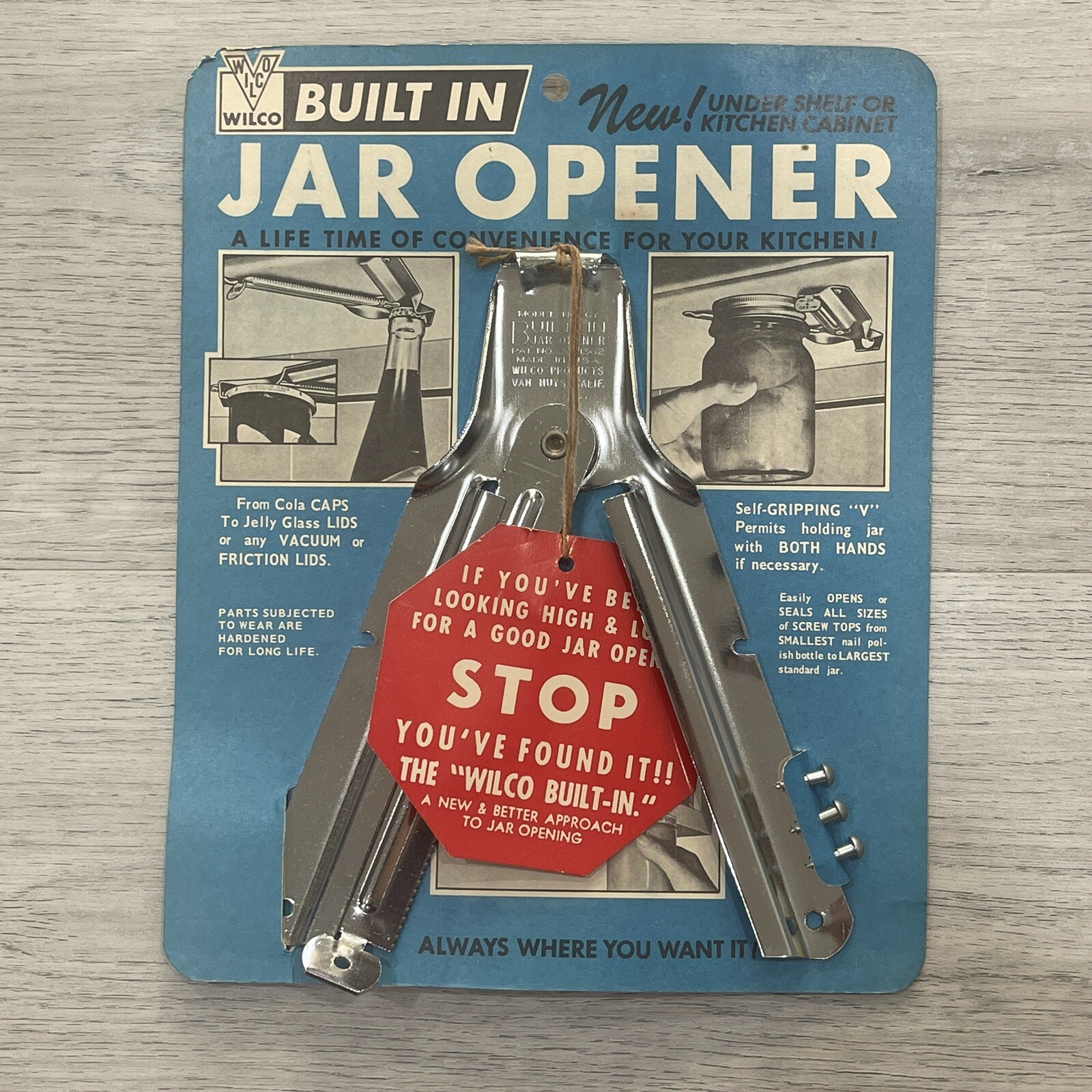 Vintage WilCo Under Shelf Or Kitchen Cabinet Jar Opener Made In USA NEW Vintage WilCo Under Shelf Or Kitchen Cabinet Jar Opener Made In USA NEW