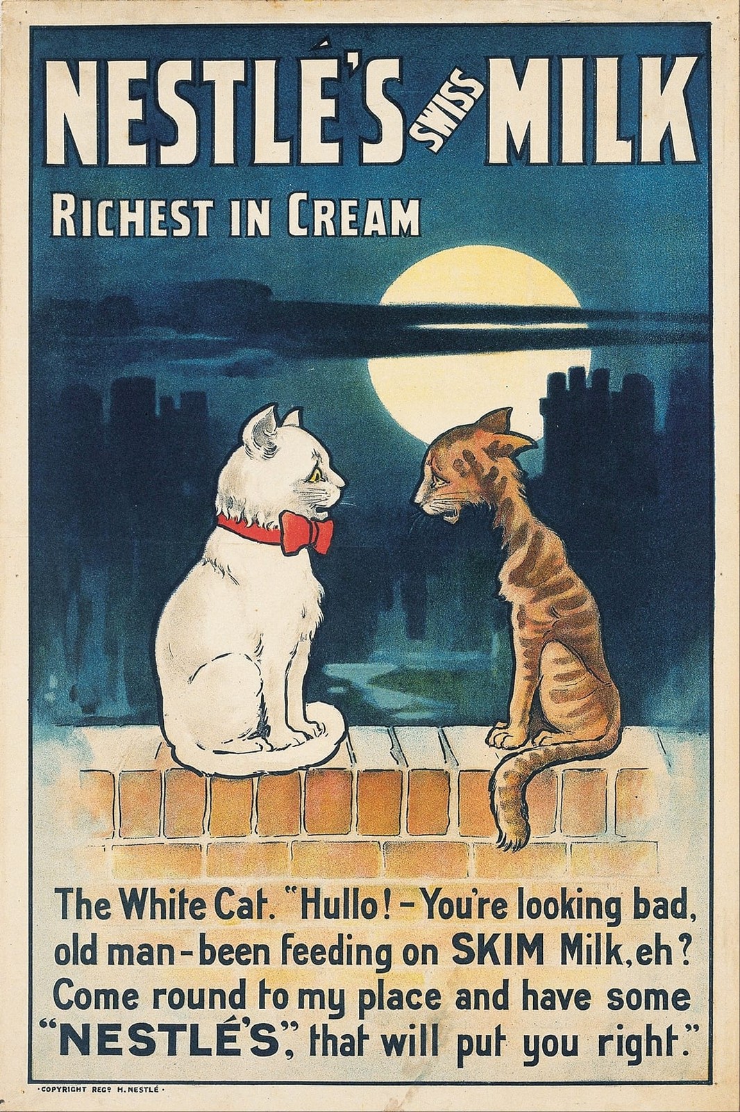 🥛 Nestlé\'s Milk Vintage Ad Poster 1920s - 24x36” Retro Decor 🗞️ Hi-Res💎 Print