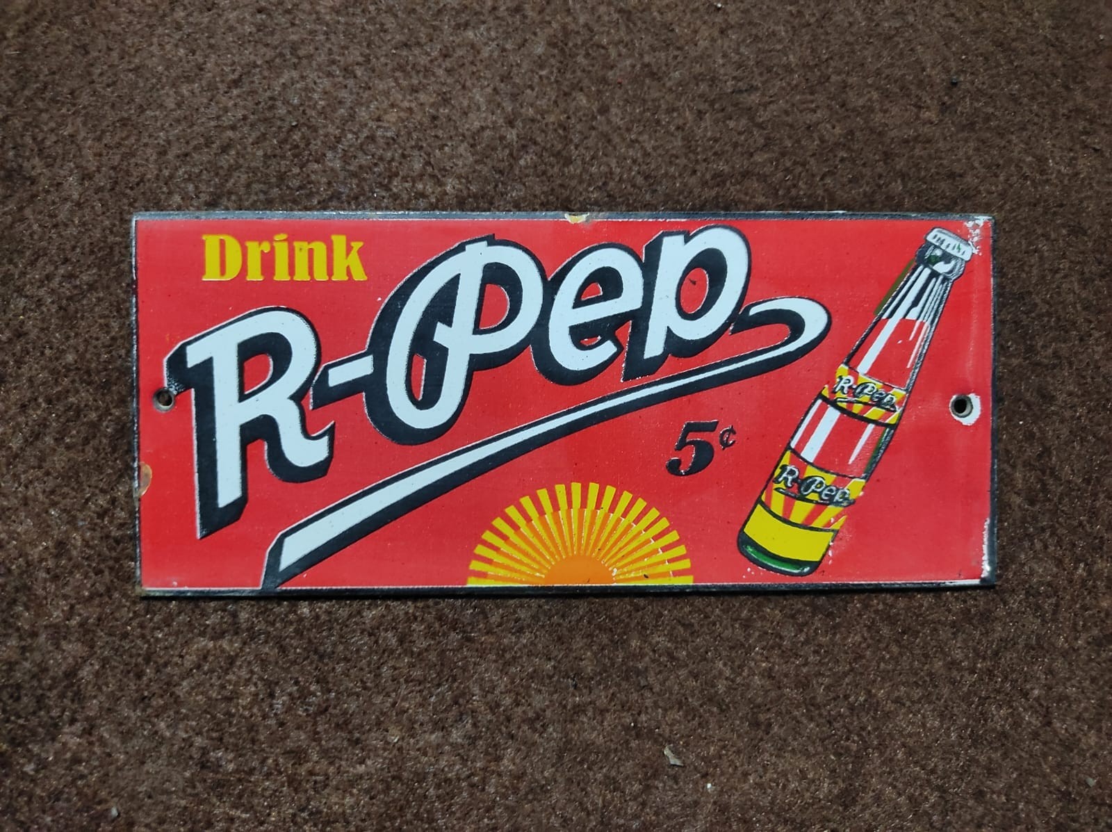 Porcelain R Pep  Enamel Metal Sign Plate Size 8x3.5 Inches