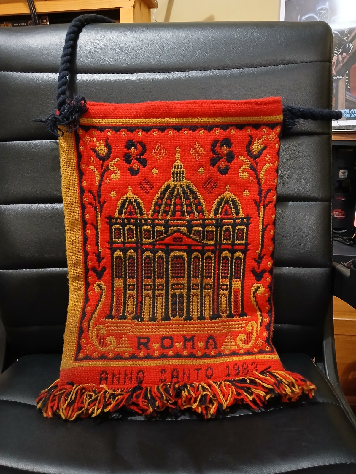 ANNO SANTO 1983 BAG,HOLY YEAR,HAND,TOTE,VATICAN CITY,MACRAME,NEEDLE POINT,KNIT ANNO SANTO 1983 BAG,HOLY YEAR,HAND,TOTE,VATICAN CITY,MACRAME,NEEDLE POINT,KNIT