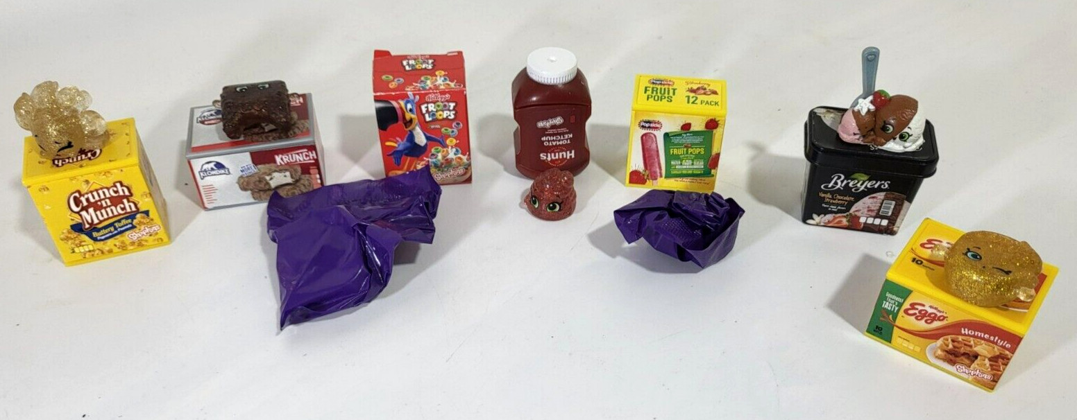 Shopkins Real Littles LOT of 7 Eggo Breyers, Fruit Loops, Fruit Pops, Hunts + Shopkins Real Littles LOT of 7 Eggo Breyers, Fruit Loops, Fruit Pops, Hunts +