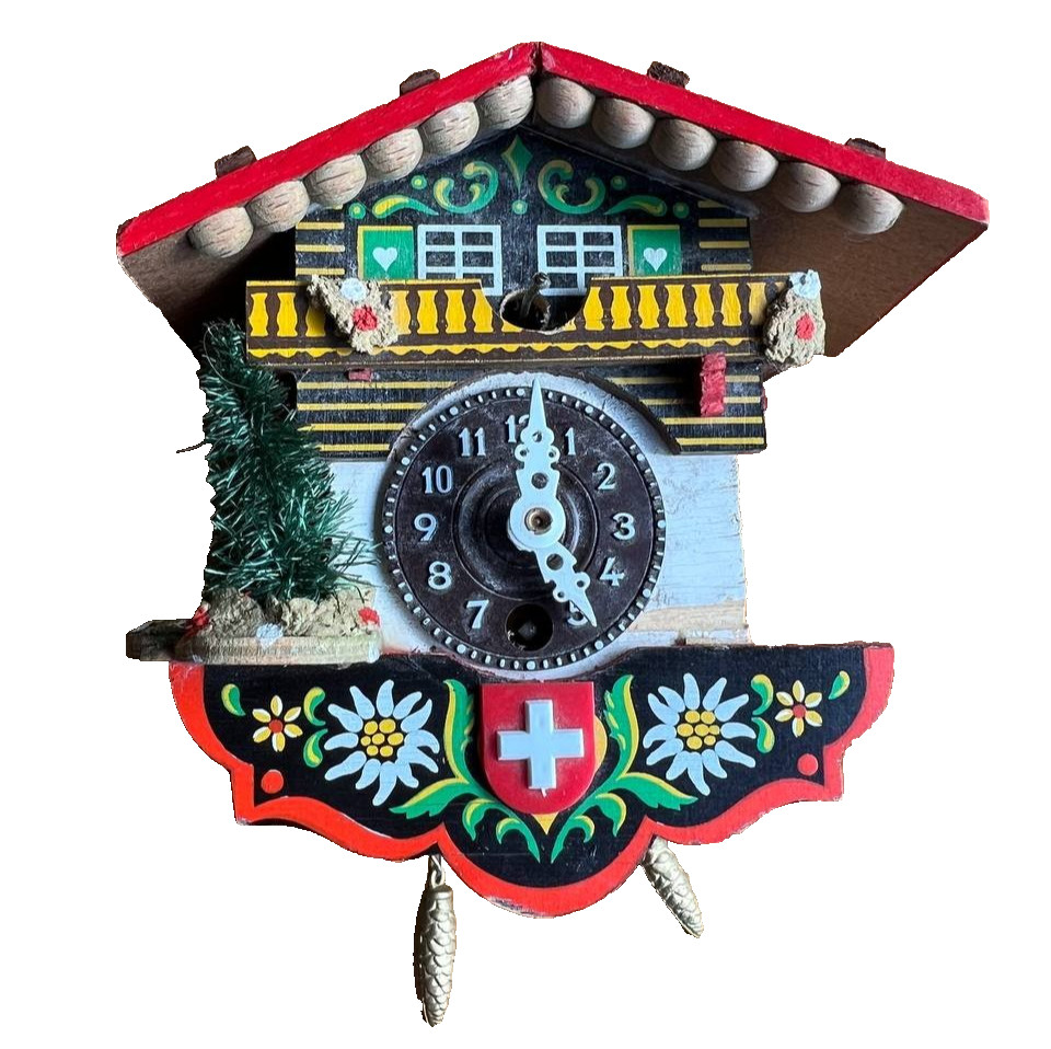 Vintage 1960s German Cuckoo Clock Forest Theme 24-Hours Vintage 1960s German Cuckoo Clock Forest Theme 24-Hours