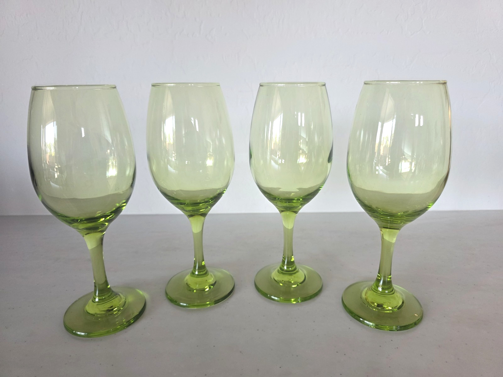 VTG Cristar Rioja Clear Lime Green Wine Glasses Circa 1990's-2000's Set Of 4 VTG Cristar Rioja Clear Lime Green Wine Glasses Circa 1990's-2000's Set Of 4