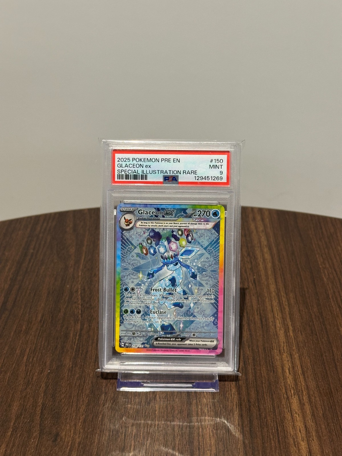 Glaceon ex 150/131 - Prismatic Evolutions - PSA 9 - Pokemon TCG Glaceon ex 150/131 - Prismatic Evolutions - PSA 9 - Pokemon TCG