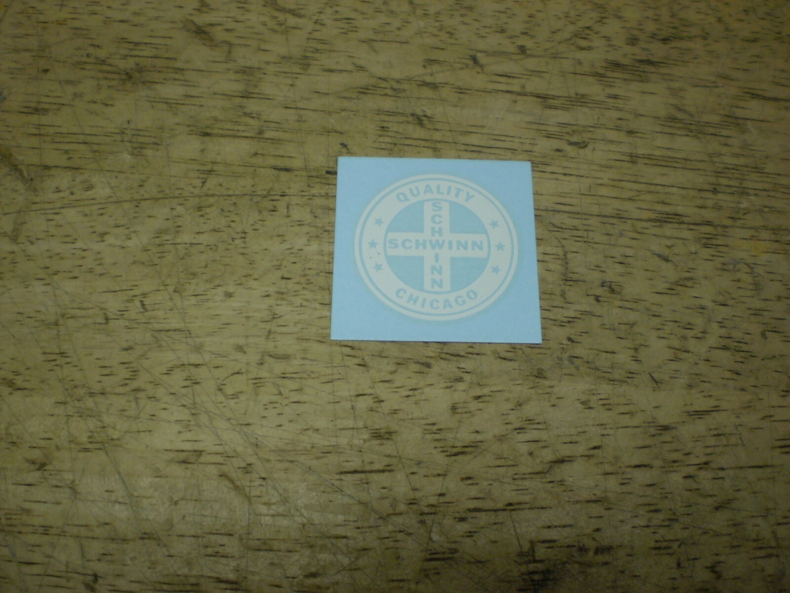 Schwinn Quality Round White Seat Tube Bicycle Decal Later 1970's 1980's