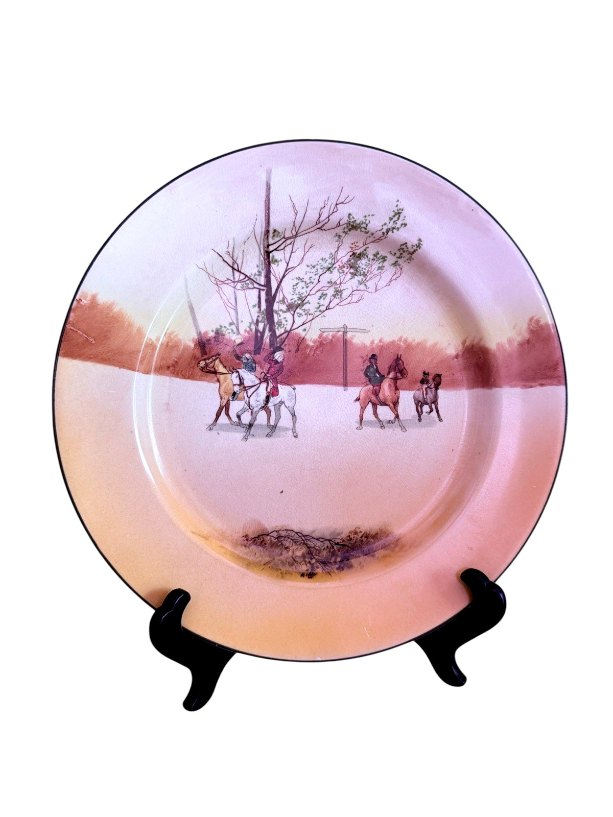 VTG Hunting Dinner Plate Royal Doulton Riders On Horseback 10.5 Inch Diameter