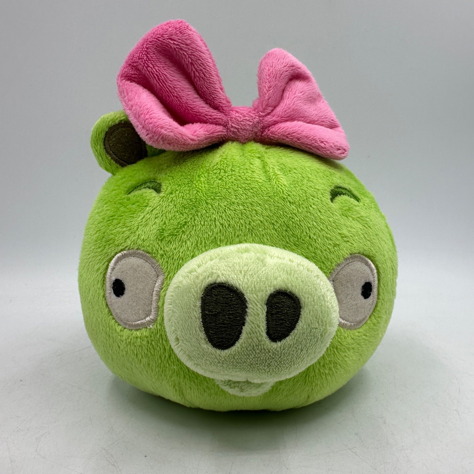 Angry Birds Female Pig 5” 2011 Commonwealth Pink Bow Plushie Green Pig Game Angry Birds Female Pig 5” 2011 Commonwealth Pink Bow Plushie Green Pig Game