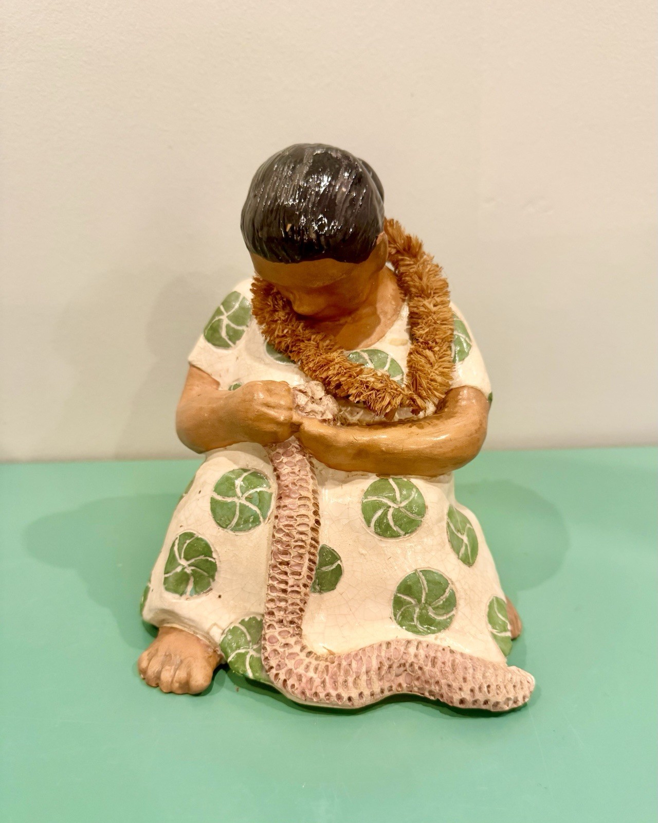 Vintage Hawaiian Ceramic Lei Seller Figurine Ohana Agnes Larsen Vintage Hawaiian Ceramic Lei Seller Figurine Ohana Agnes Larsen