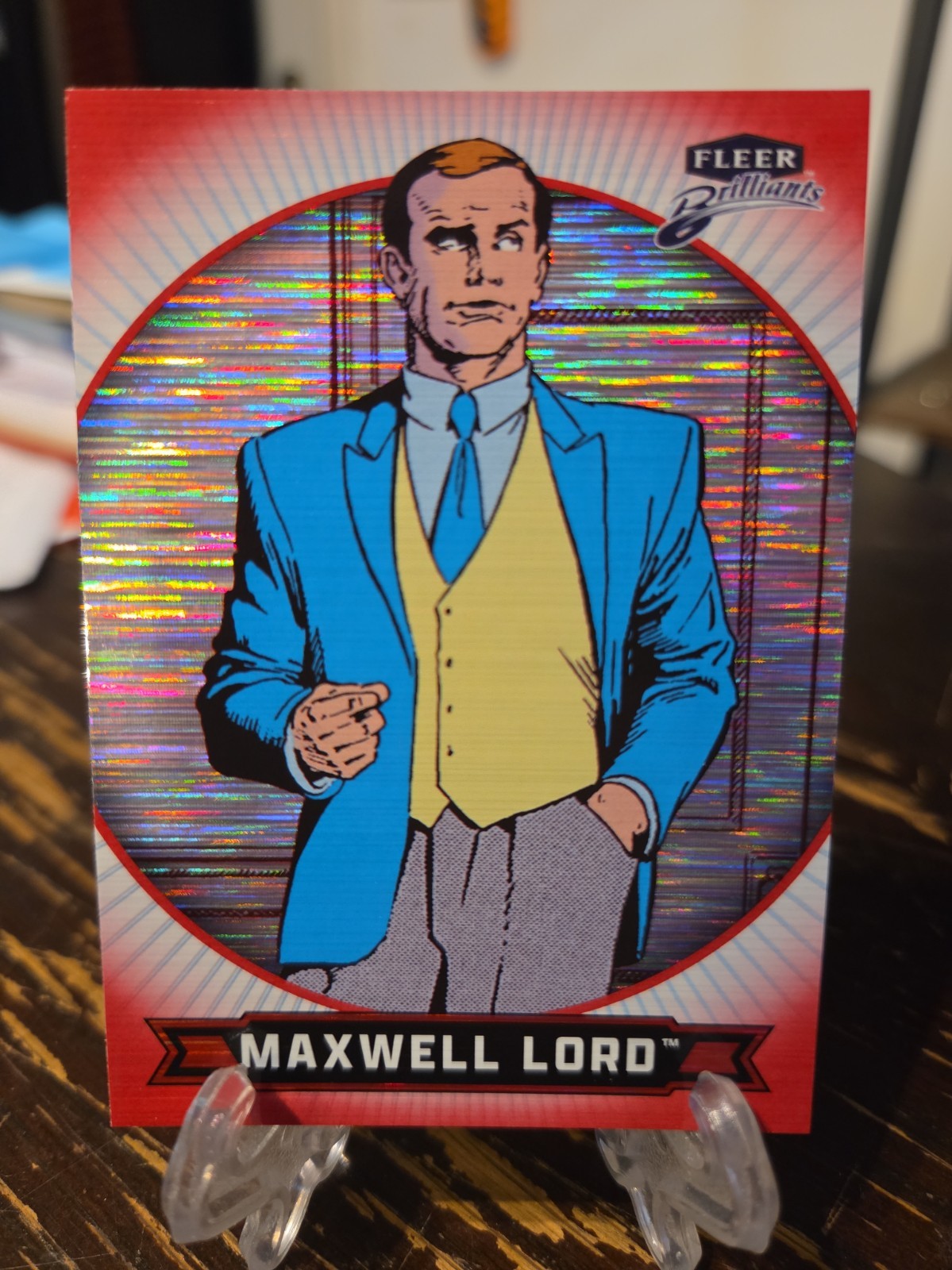 2025 Fleer Brilliant Superman Red Heat Vision Parallel /1938 Maxwell Lord SP #9