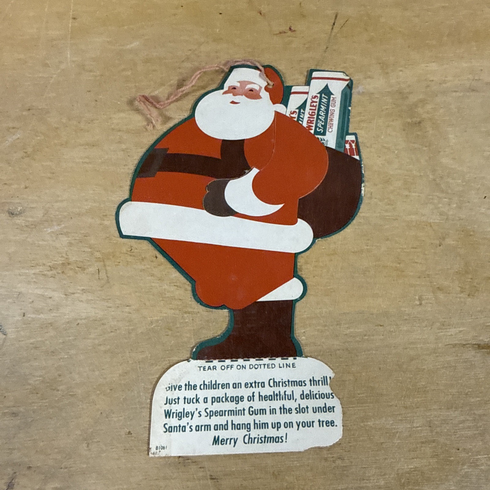 VTG Wrigley\'s GUM Advertising CHRISTMAS Tree Ornament NOVELTY Santa CLAUS~
