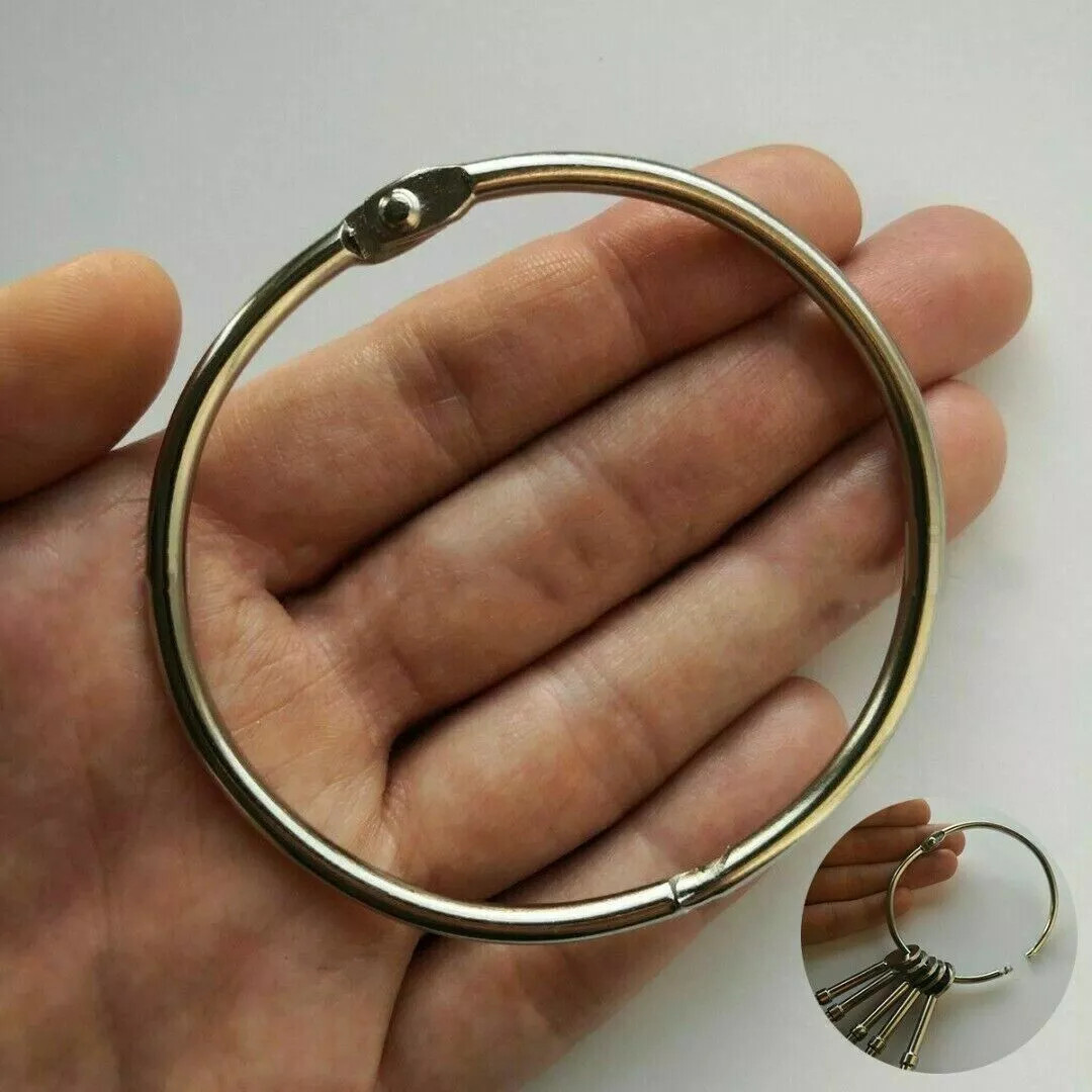 5PCS 76mm Extra Large Hinged Keyrings Keyfob Split Ring Key Ring Jailers Fob