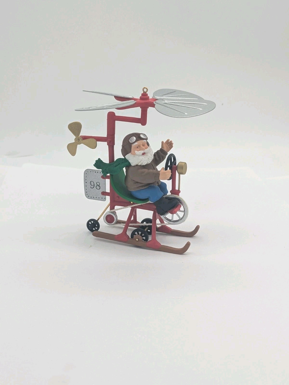Hallmark SANTAS FLYING MACHINE Handcrafted and Tin Keepsake Ornament 1998 Hallmark SANTAS FLYING MACHINE Handcrafted and Tin Keepsake Ornament 1998