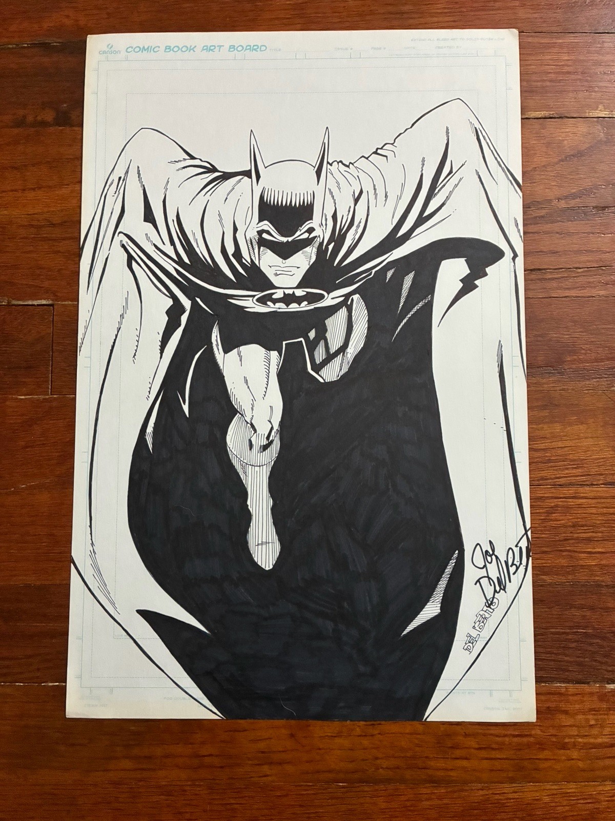 Original Hand-Drawn Comic Art Batman Illustration Joe Del Beato SIGNED 11x17 Original Hand-Drawn Comic Art Batman Illustration Joe Del Beato SIGNED 11x17