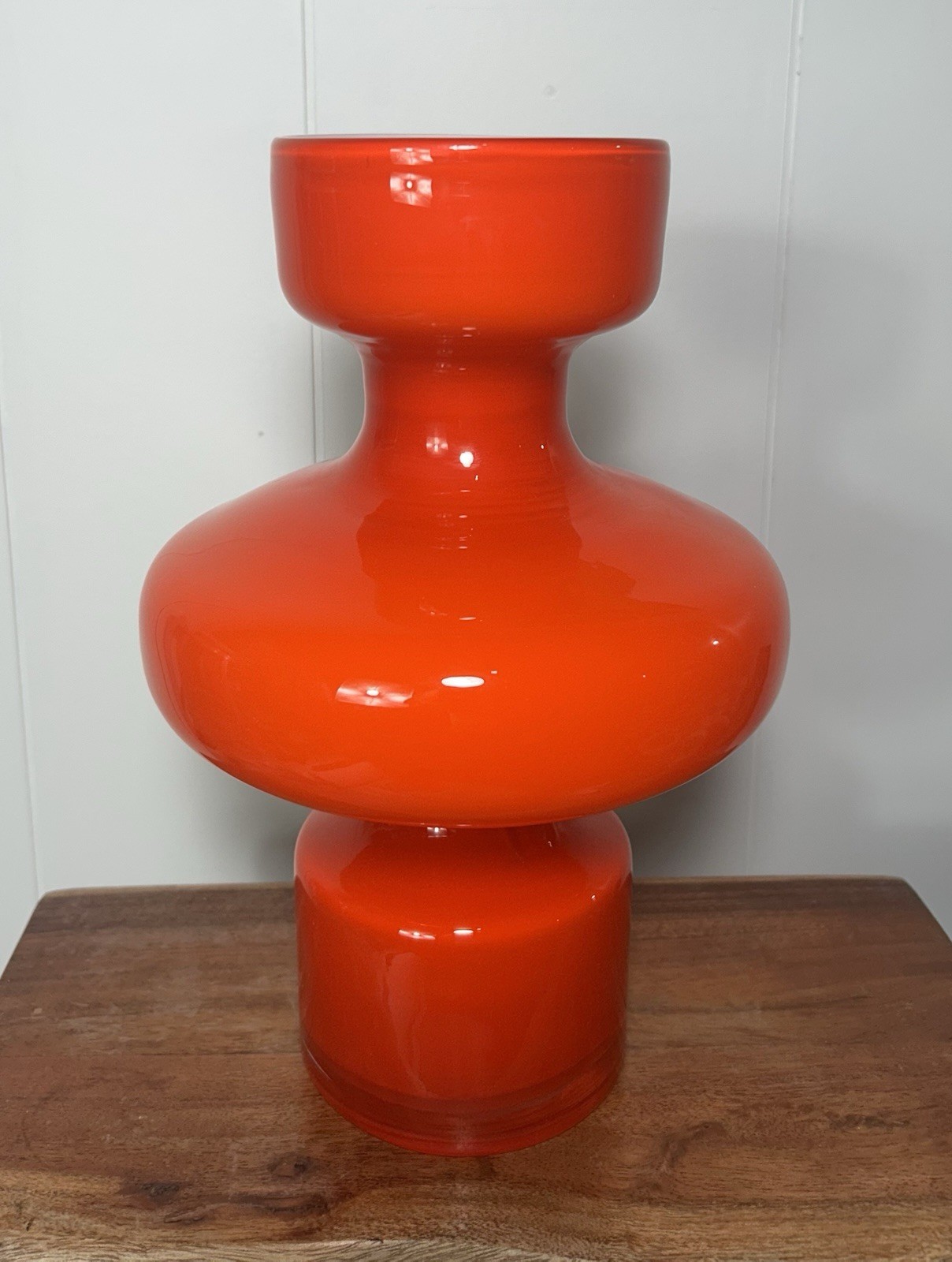 West Elm Holmegaard Kastrup MCM Orange Hooped Glass Vase Limited Series West Elm Holmegaard Kastrup MCM Orange Hooped Glass Vase Limited Series