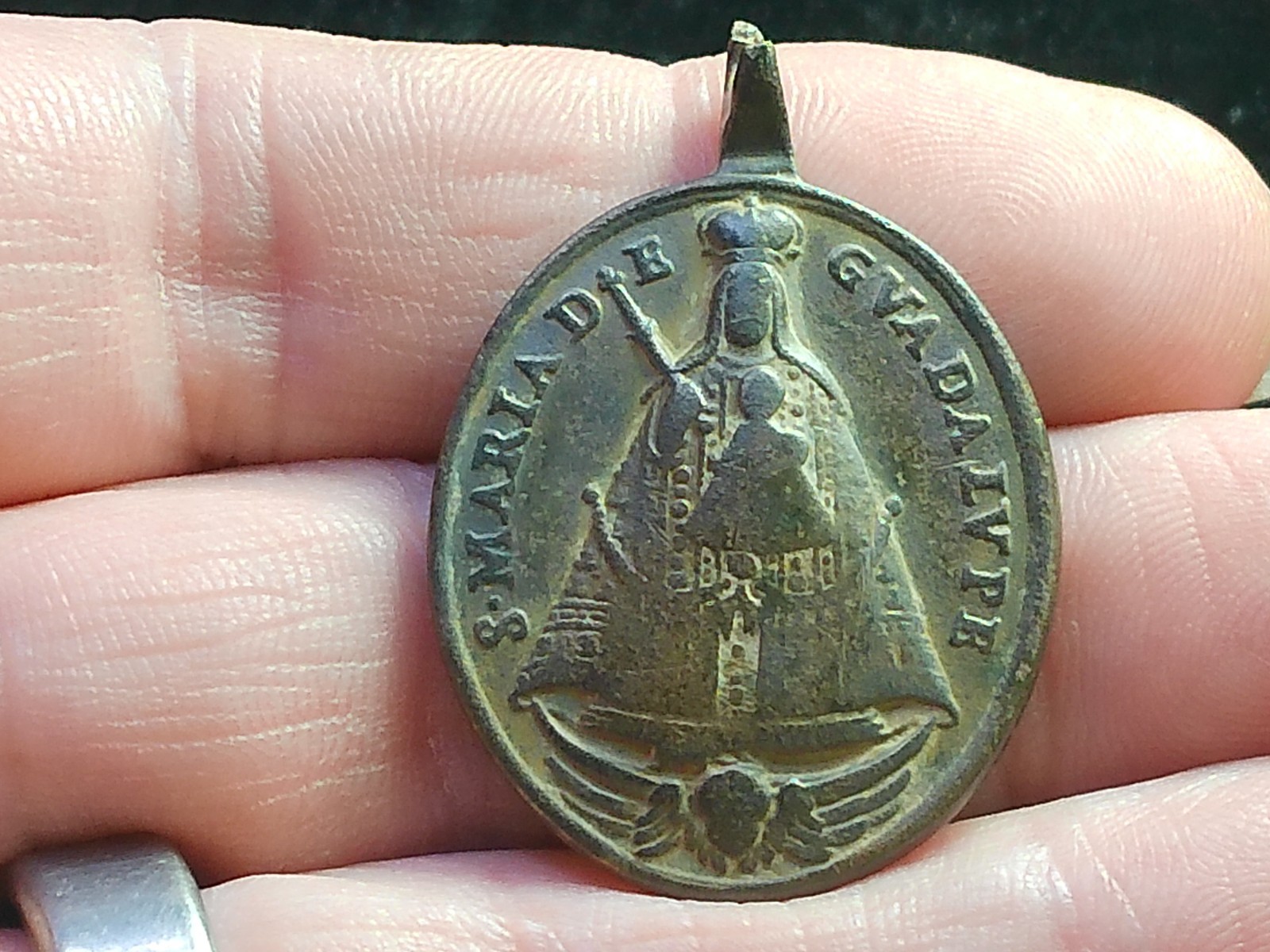 Excavated 17th - 18th C, Maria de Guadalupe / St Jerome Colonial Religious Medal