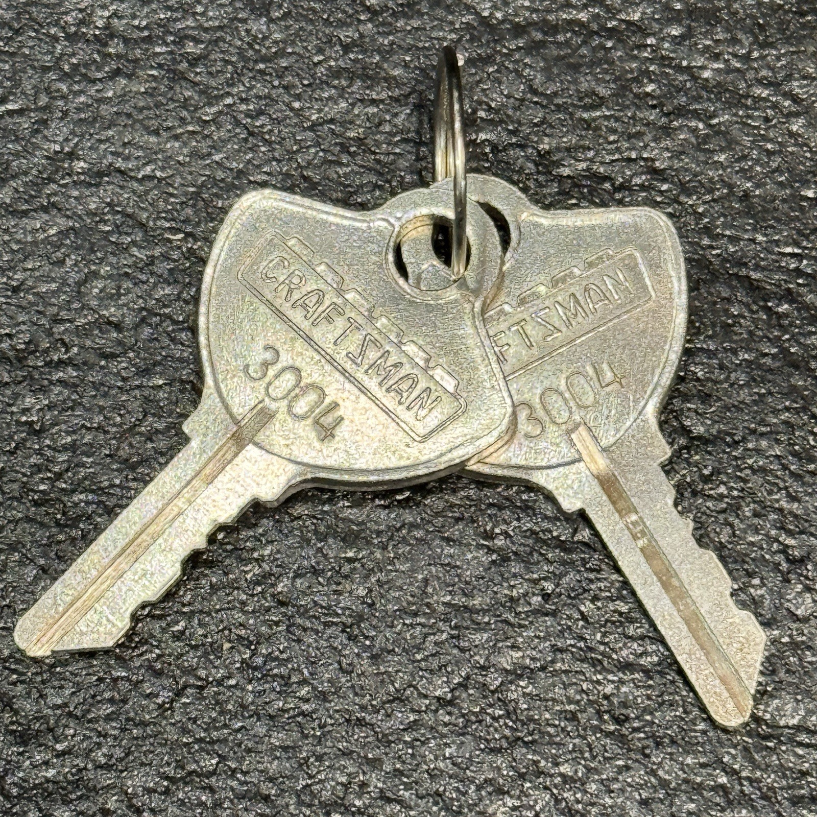 TWO VTG 1960s 1970s Craftsman tool box chest key # 3004 CROWN Logo USA