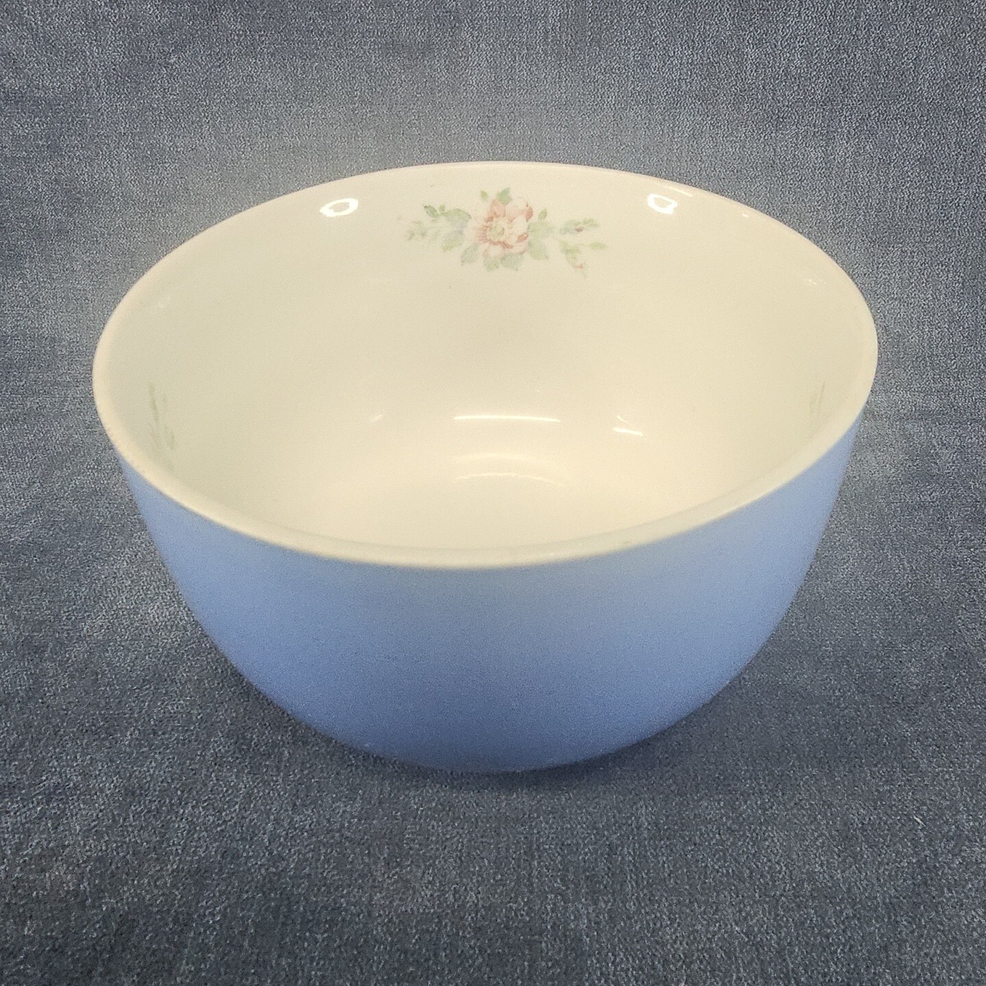 Hall's Pottery Rose Parade Cadet Blue 6.5 Inch Serving/Mixing Bowl Vintage u-10H