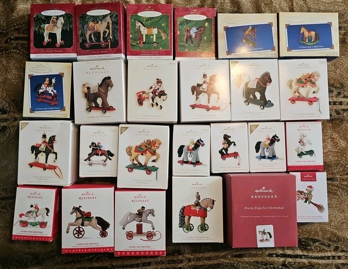 Hallmark A Pony For Christmas Ornament Lot Hallmark A Pony For Christmas Ornament Lot