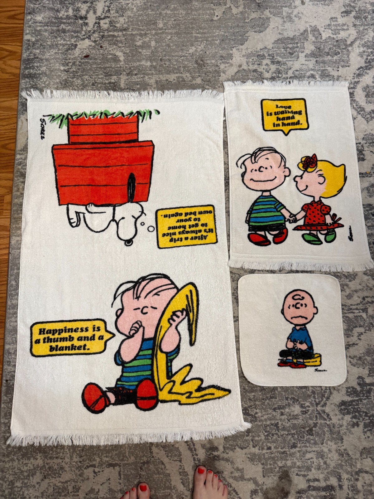 VTG 1971 Peanuts 3 Piece Towel Set - Excellent Condition VTG 1971 Peanuts 3 Piece Towel Set - Excellent Condition