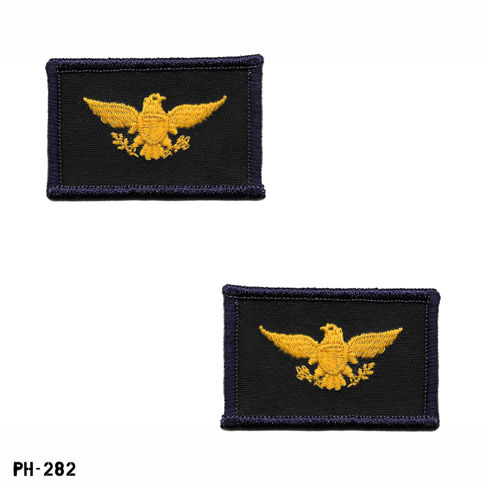 Colonel Eagle Collar Device Rank Patches, Pair ~ Navy Blue & Yellow ~ NEW Colonel Eagle Collar Device Rank Patches, Pair ~ Navy Blue & Yellow ~ NEW