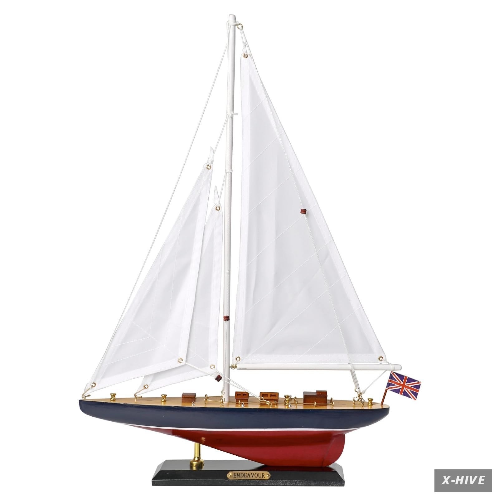 NAUTIMALL Coastal Wooden Sailboat Decor 19 Endeavour Yacht Model Handmade s Cup NAUTIMALL Coastal Wooden Sailboat Decor 19 Endeavour Yacht Model Handmade s Cup