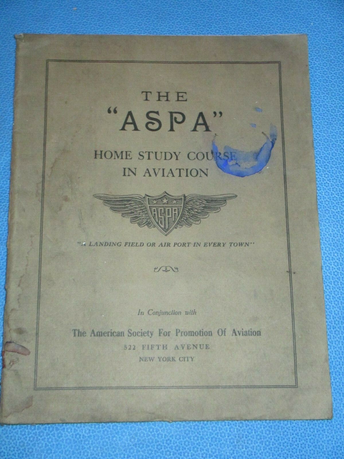 Vintage Original Pre 1920 American Society for Promotion of Aviation ASPA Book Vintage Original Pre 1920 American Society for Promotion of Aviation ASPA Book