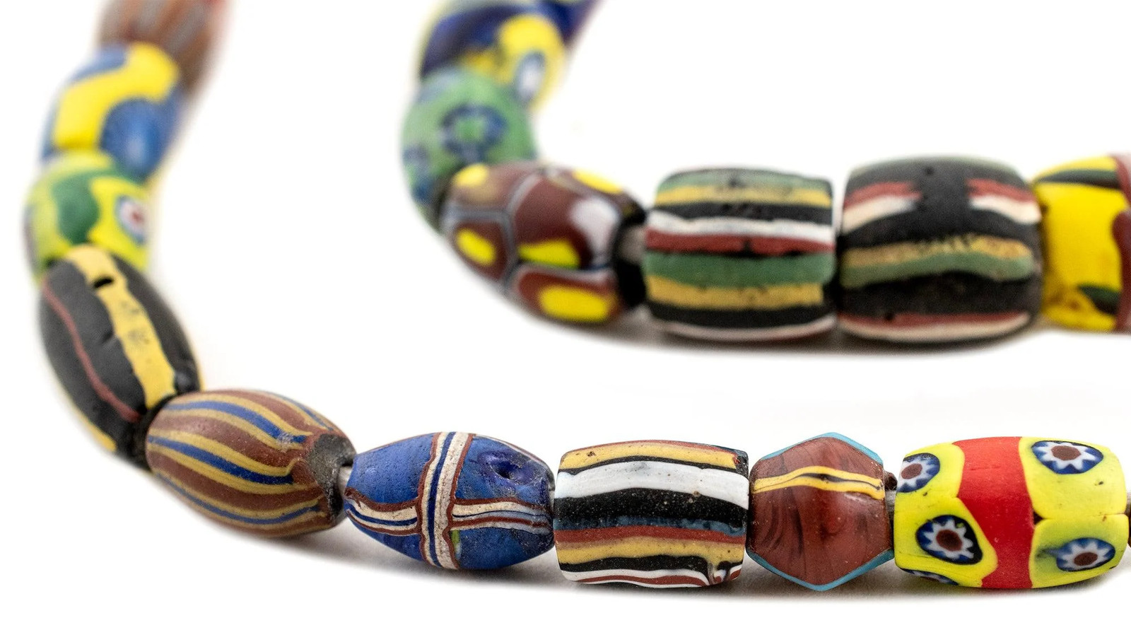 Oval Antique Venetian African Millefiori Trade Beads #15865 10mm Ivory Coast