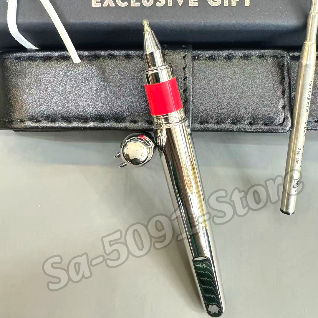 MONTBLANC M Series Magnetic Rollerball Pen Full Metal Silver Red Trim VIP MONTBLANC M Series Magnetic Rollerball Pen Full Metal Silver Red Trim VIP