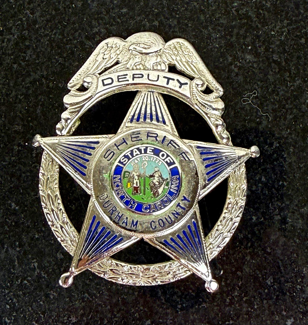 Vintage Obsolete Durham County NC Deputy Sheriff Badge Star Screwback Vintage Obsolete Durham County NC Deputy Sheriff Badge Star Screwback