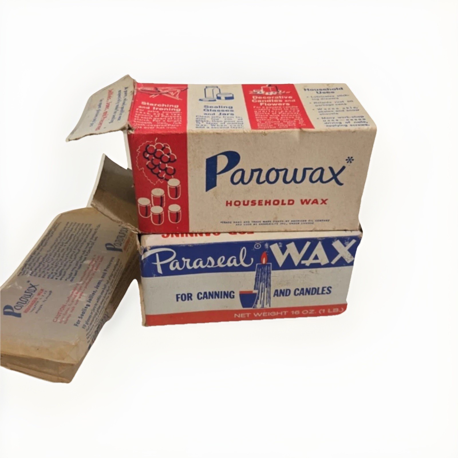 Vintage Parowax Household Wax And Paraseal Wax 8 Cakes