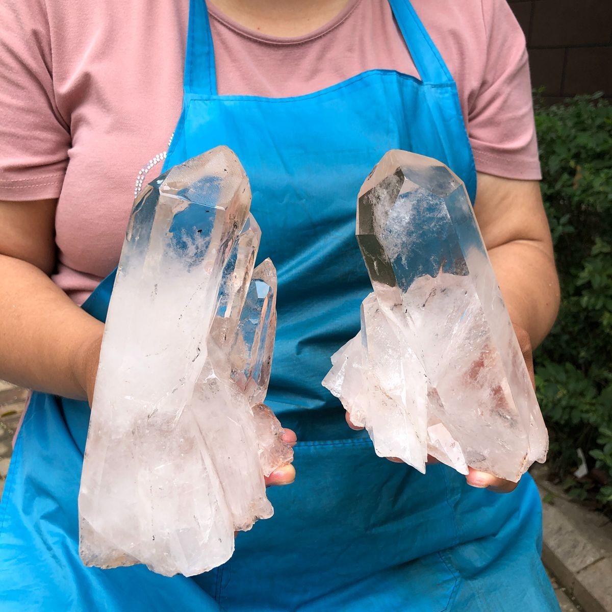 2Pcs 4.2LB Natural White Clear Quartz Crystal Cluster Rough Healing Specimen