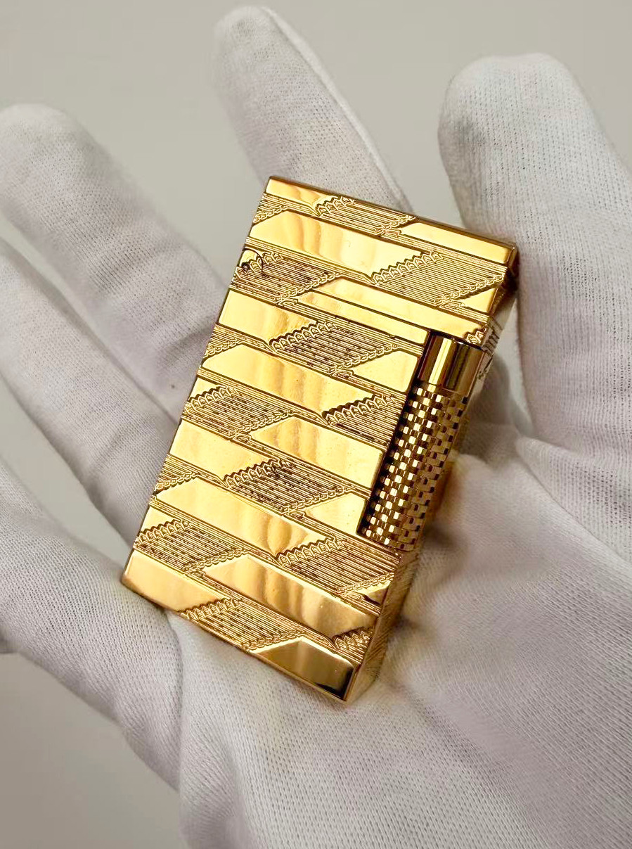 S.T. DUPONT LE GRAND monogram 1872 double & Torch Flame Gold Lighter super gift S.T. DUPONT LE GRAND monogram 1872 double & Torch Flame Gold Lighter super gift