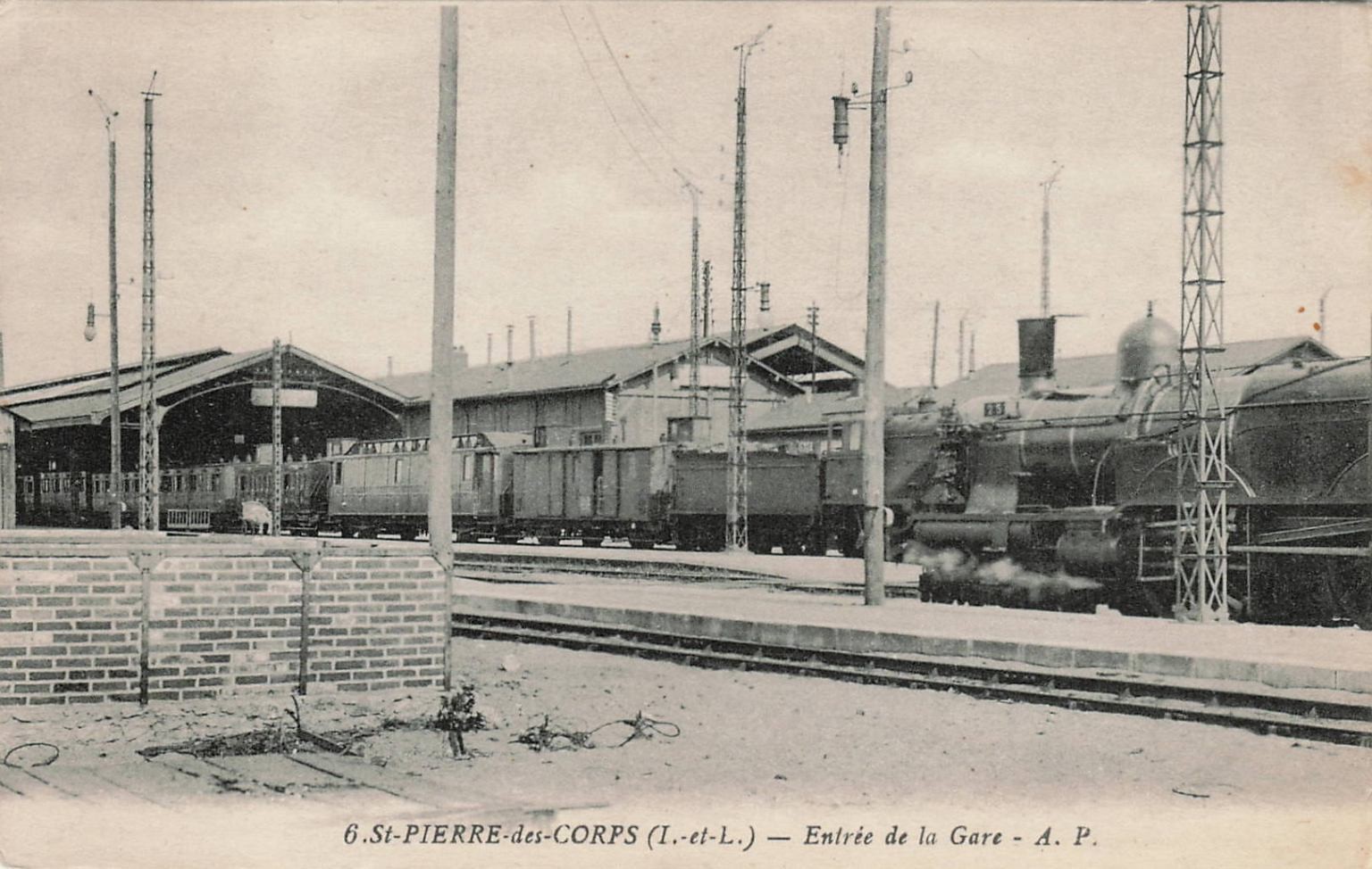St-Pierre-des-Corps France Train Station RPPC Postcard c1910s WWI Era US GI PC St-Pierre-des-Corps France Train Station RPPC Postcard c1910s WWI Era US GI PC