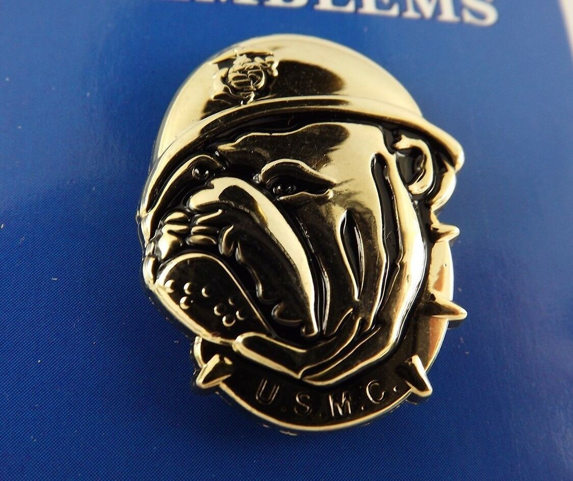 FREE SHIP Lapel Pin United States Marine Corps Bull Dog Emblem 1-1/8