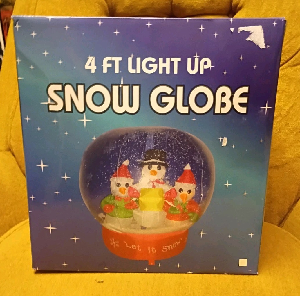 4 FT LIGHTED AIRBLOWN GEMMY INFLATABLE SNOW GLOBE 2005 NEW IN BOX COMPLETE BNIB 4 FT LIGHTED AIRBLOWN GEMMY INFLATABLE SNOW GLOBE 2005 NEW IN BOX COMPLETE BNIB