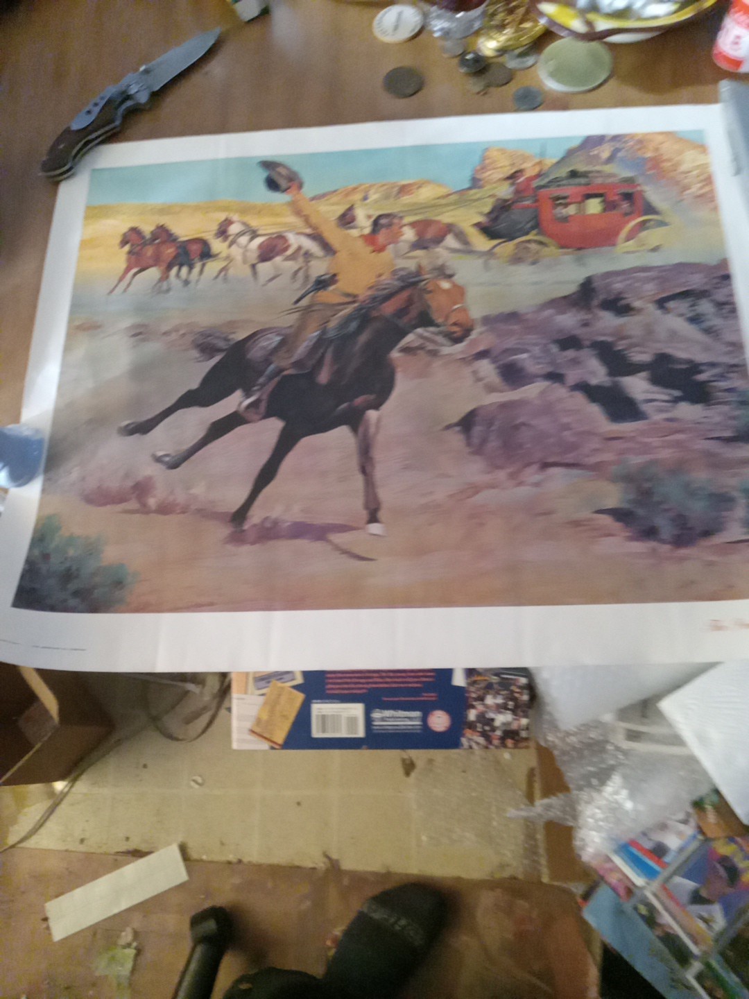 Vintage American Oil Company The Pony Express Print Charles McBarron 16X20 Vintage American Oil Company The Pony Express Print Charles McBarron 16X20