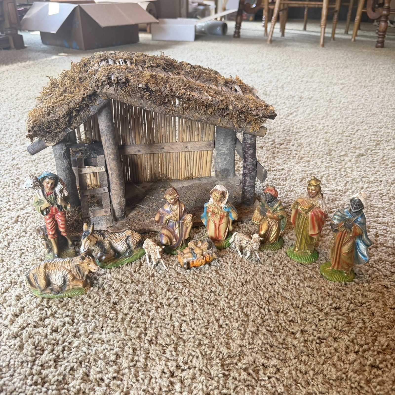 ITALY Vintage Sears Nativity Set W/ Stable 